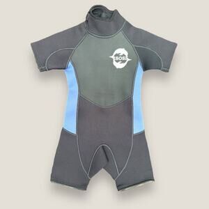 Isosi Youth Kids Black/Blue Short-Sleeve Wetsuit Size: 4